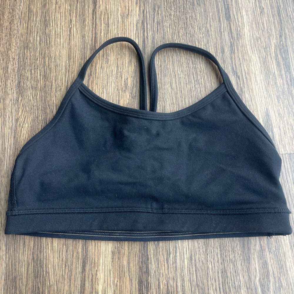 Lululemon Y racerback flow bra black mesh Size 4